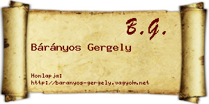 Bárányos Gergely névjegykártya